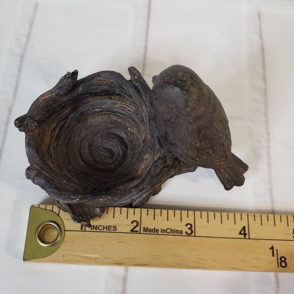Darling Small Brown Stoneware Woodland Bird on Nest Ring Bowl Dish 4" Holder - Picture 5 of 5